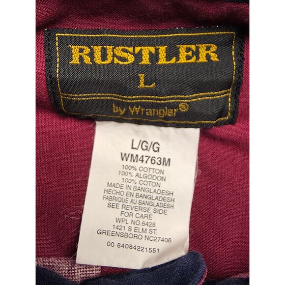 Rustler Mens Large Shirt Aztec Tribal Pearl Snap Colorblock Southwestern - Picture 2 of 6